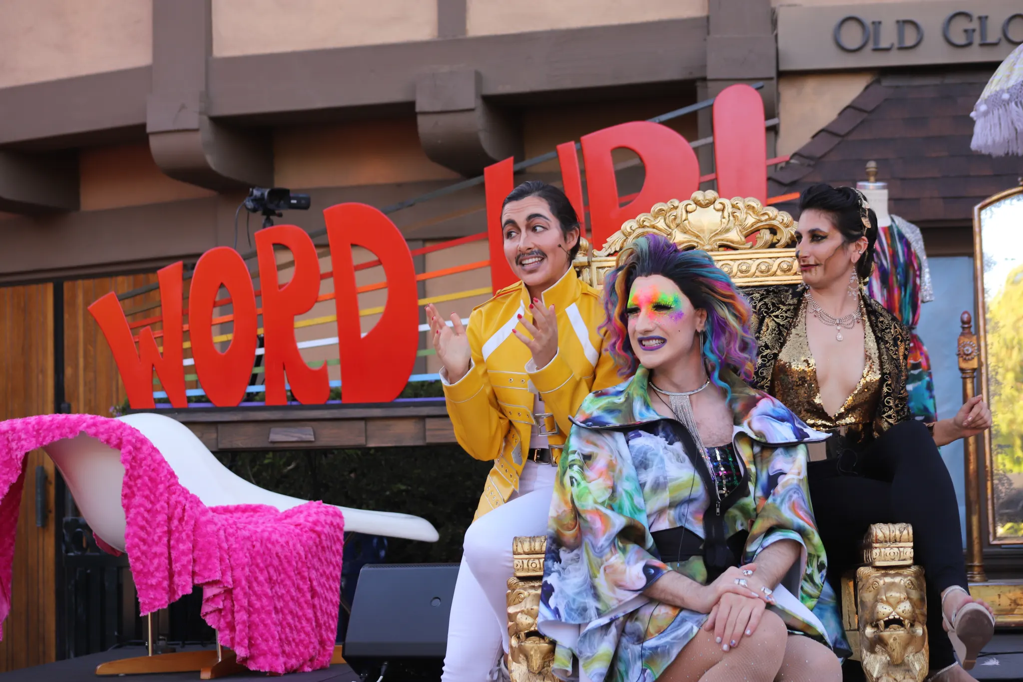 WORD UP! Pride performers outside The Old Globe